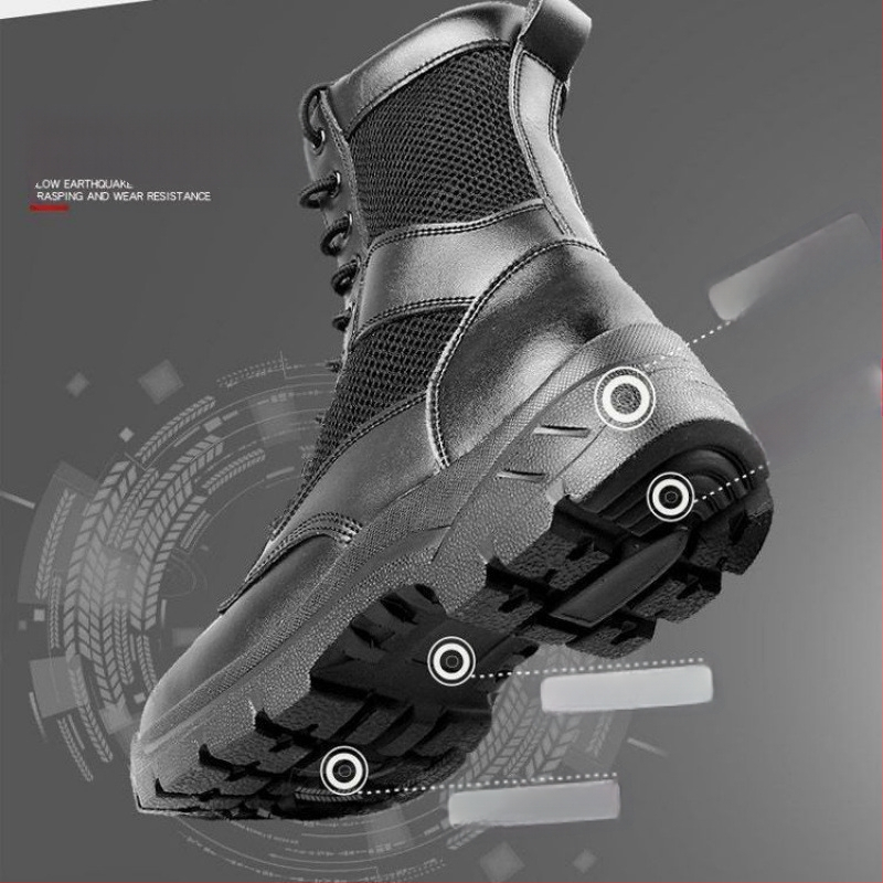 Augstas vīriešu darba zābaki ar rāvējslēdzēju, elpojošs sieta augšdaļa, materiāls: Super fiber, piemērots ārējiem pārgājieniem