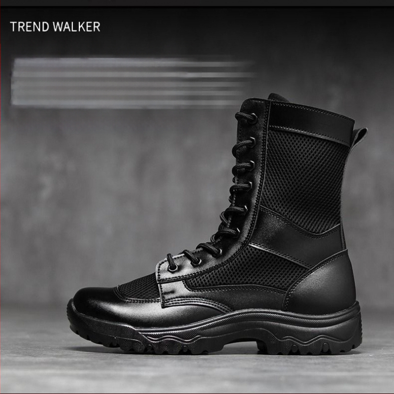 Augstas vīriešu darba zābaki ar rāvējslēdzēju, elpojošs sieta augšdaļa, materiāls: Super fiber, piemērots ārējiem pārgājieniem