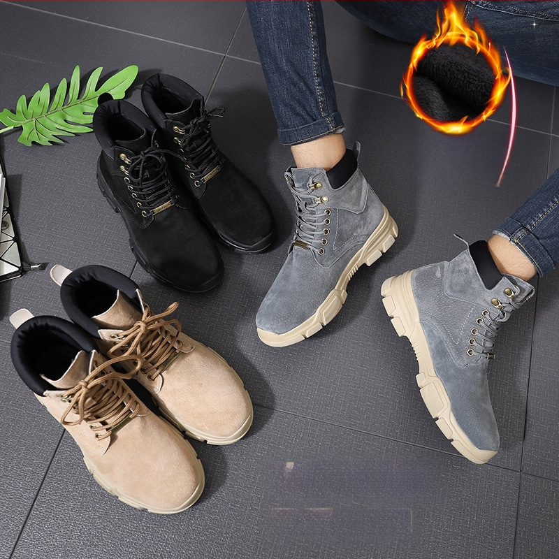 Meeste Martin kingad, kõrged talvesaapad, lehma naha nubuk, kummist tallapind, kunstlik karusnahk vooder