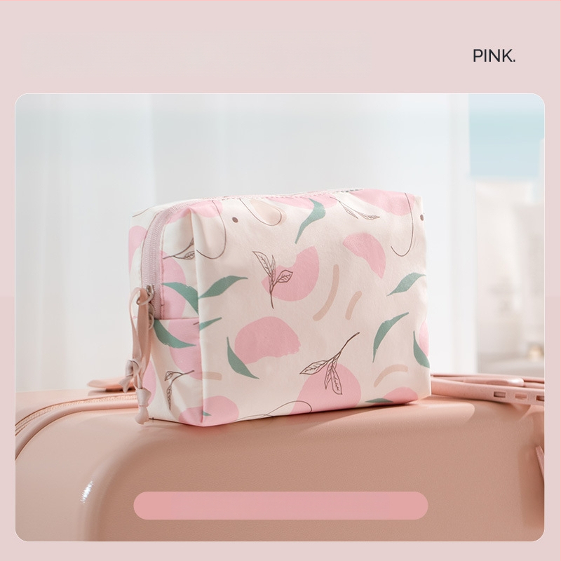 Козметична чанта с разделения за грим — водоустойчива, портативна и ултралека, голям капацитет (материал: полиестер; подплата: полиестер; принт)