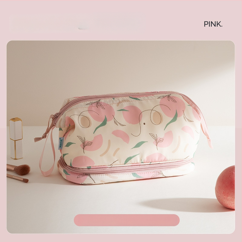 Козметична чанта с разделения за грим — водоустойчива, портативна и ултралека, голям капацитет (материал: полиестер; подплата: полиестер; принт)