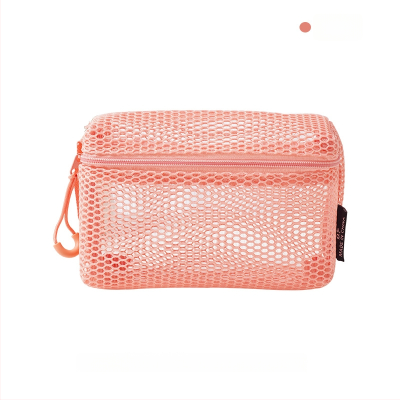 Kosmētikas soma ar trīsdimensionālu režģu dizainu, kubveida forma, poliestera materiāls, portatīva ceļojumiem (Modelis D072)