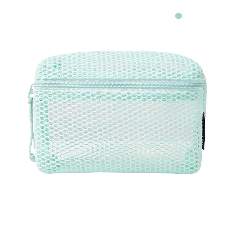 Kosmētikas soma ar trīsdimensionālu režģu dizainu, kubveida forma, poliestera materiāls, portatīva ceļojumiem (Modelis D072)