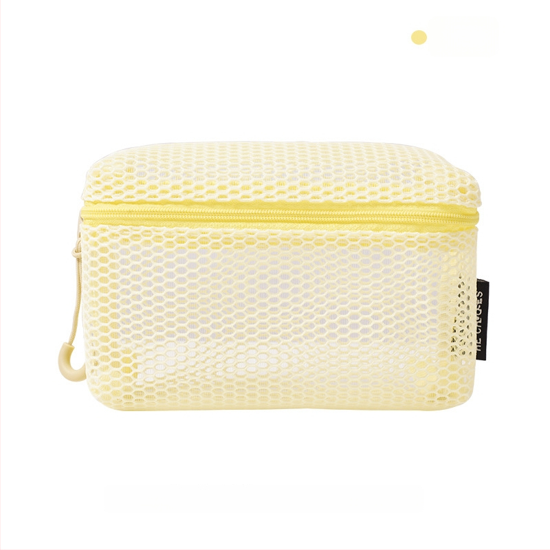 Kosmētikas soma ar trīsdimensionālu režģu dizainu, kubveida forma, poliestera materiāls, portatīva ceļojumiem (Modelis D072)