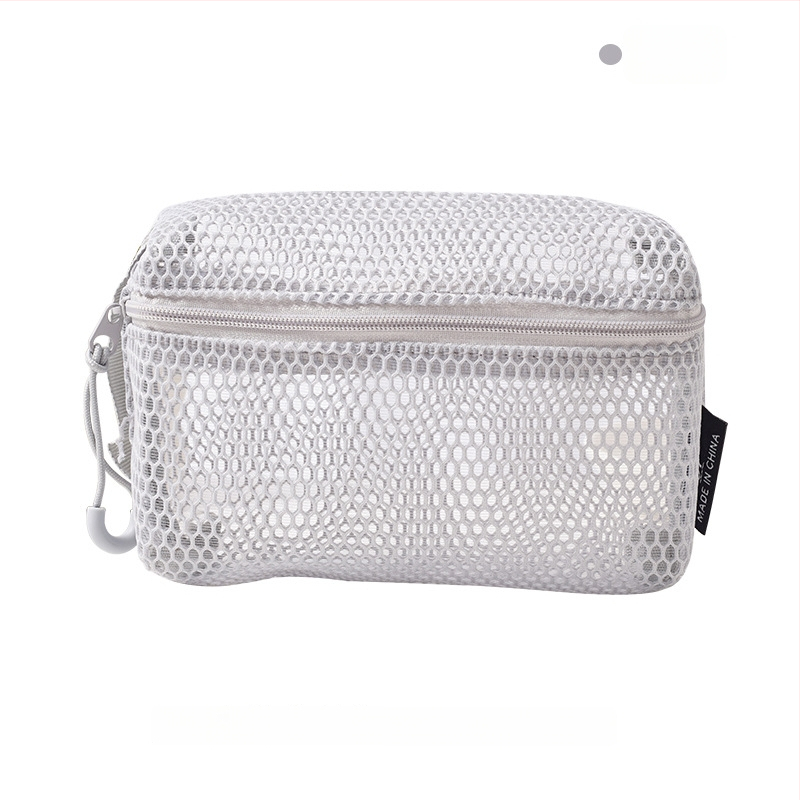 Kosmētikas soma ar trīsdimensionālu režģu dizainu, kubveida forma, poliestera materiāls, portatīva ceļojumiem (Modelis D072)