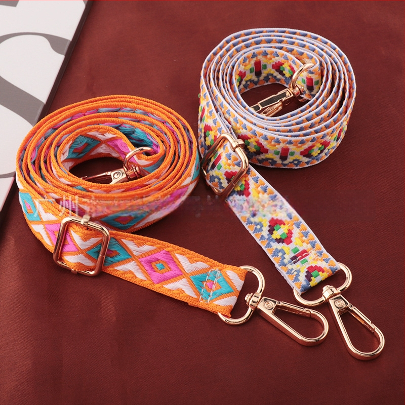 Регулируема презрамка за чанти, полиестер, унисекс, геометричен принт, европейско-американски ретро стил, разширяваща се, облекчава тежестта, код CX-ZJ363-CX-ZJ364