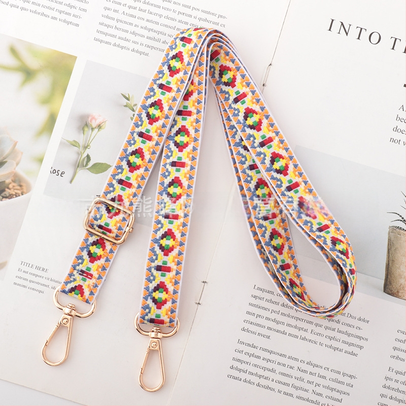 Регулируема презрамка за чанти, полиестер, унисекс, геометричен принт, европейско-американски ретро стил, разширяваща се, облекчава тежестта, код CX-ZJ363-CX-ZJ364