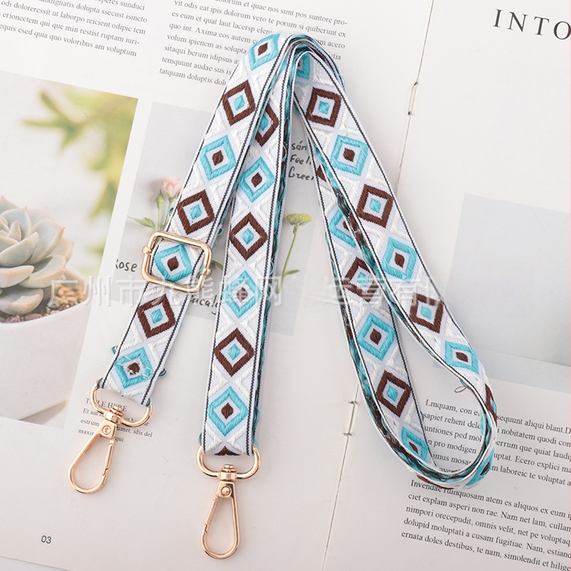 Регулируема презрамка за чанти, полиестер, унисекс, геометричен принт, европейско-американски ретро стил, разширяваща се, облекчава тежестта, код CX-ZJ363-CX-ZJ364