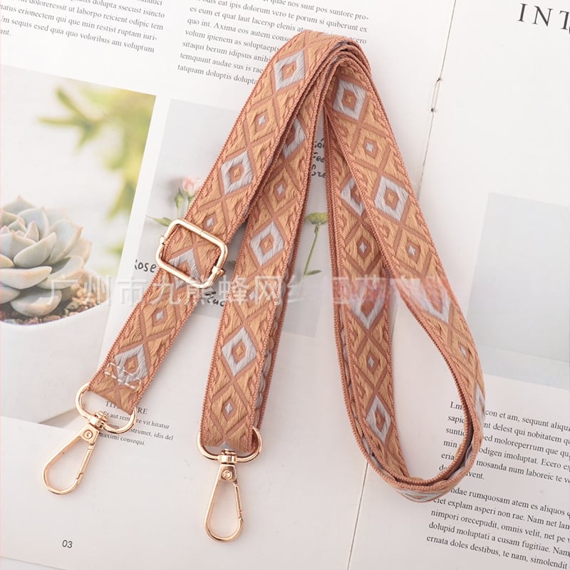 Регулируема презрамка за чанти, полиестер, унисекс, геометричен принт, европейско-американски ретро стил, разширяваща се, облекчава тежестта, код CX-ZJ363-CX-ZJ364