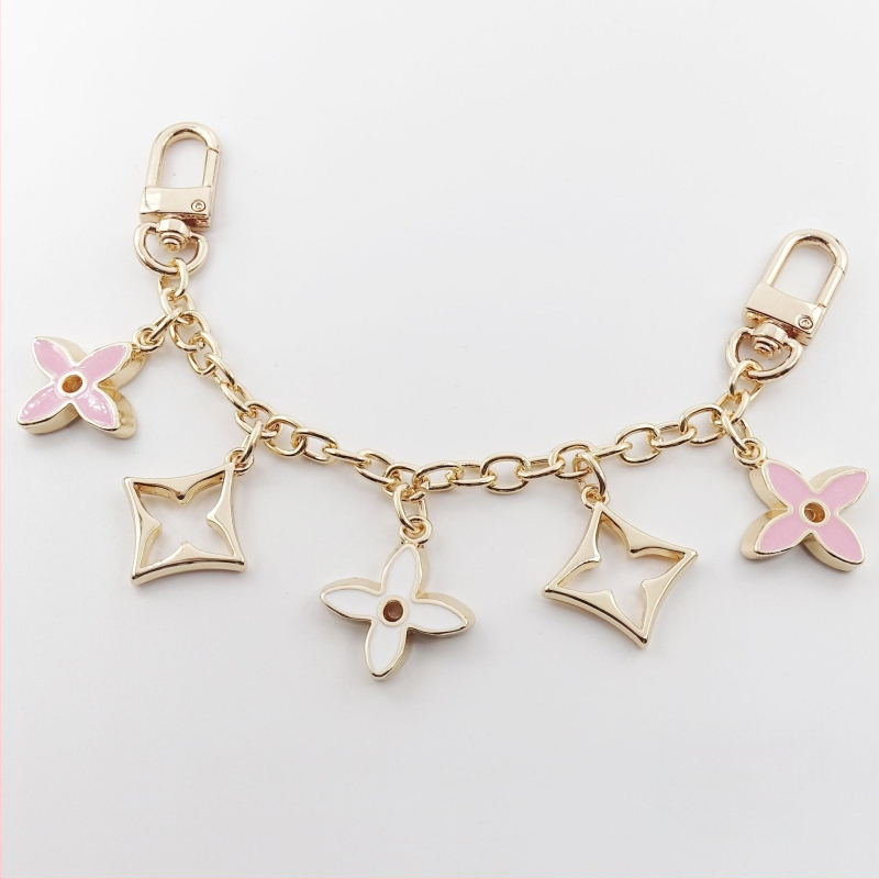 Ιμάντας τσάντας με κρεμαστό τετράφυλλο φύλλο, μεταλλική κατασκευή, επεκτεινόμενη αλυσίδα, μεταλλικά εξαρτήματα