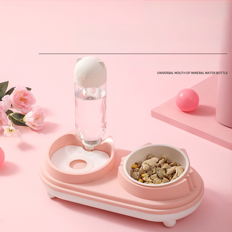 Διπλό μπολ με κεφαλή γάτας για γάτες με αυτόματο ποτιστικό (Υλικό: Πλαστικό; Μάρκα: Jiayou; Αριθμός προϊόντος: 001; Κατάλληλο για γάτες; Αυτόματη σίτιση: Ναι)