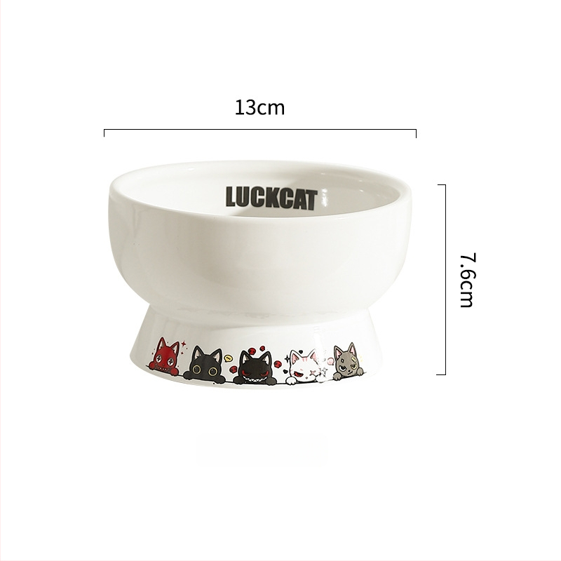 Κεραμικό μπολ για γάτες με κεκλιμένο άκρο, αντιανατροπή — μάρκα Cute