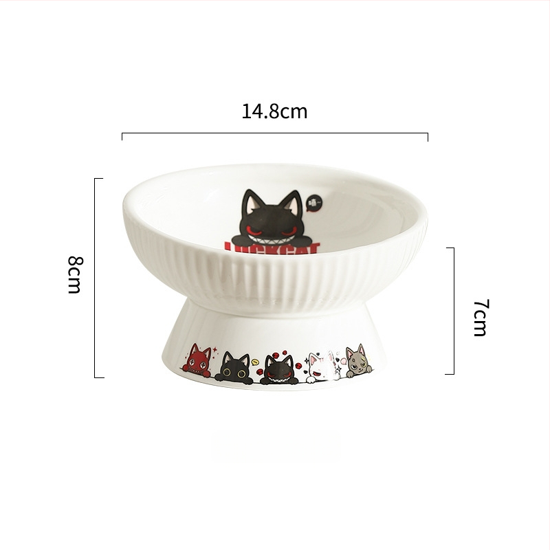 Κεραμικό μπολ για γάτες με κεκλιμένο άκρο, αντιανατροπή — μάρκα Cute