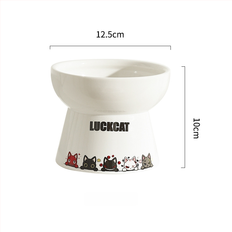 Κεραμικό μπολ για γάτες με κεκλιμένο άκρο, αντιανατροπή — μάρκα Cute