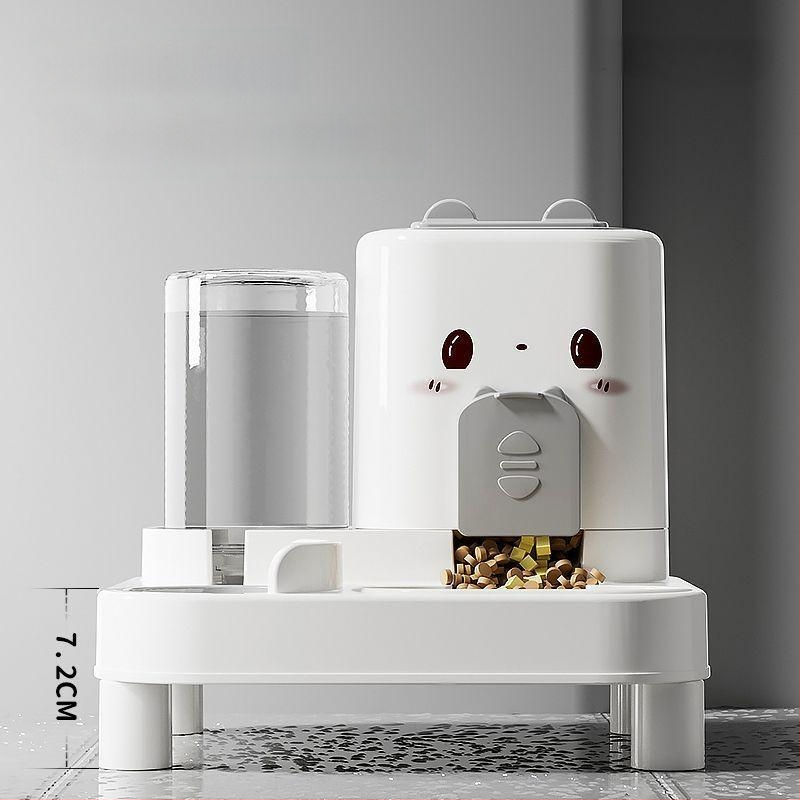 Μπολ γάτας με αυτόματη ταΐστρα και δοχείο νερού — πλαστικό, διπλής λειτουργίας μπολ για γάτες