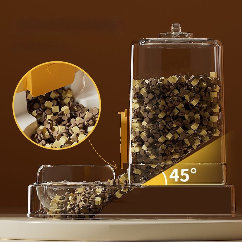 Μπολ γάτας με αυτόματη ταΐστρα και δοχείο νερού — πλαστικό, διπλής λειτουργίας μπολ για γάτες