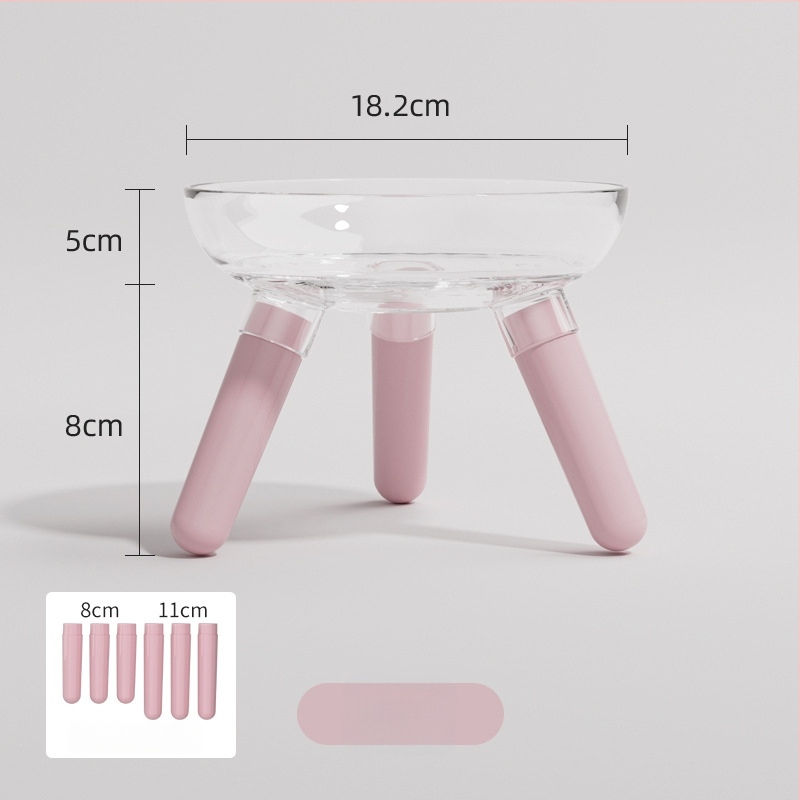 Μπολ φαγητού και ποτίσματος για γάτες και σκύλους, διαφανές γυάλινο μπολ, αυτόματη σίτιση, κατασκευή από πλαστικό και γυαλί