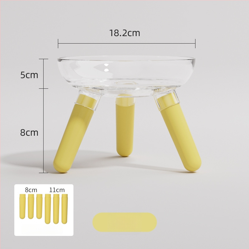 Μπολ φαγητού και ποτίσματος για γάτες και σκύλους, διαφανές γυάλινο μπολ, αυτόματη σίτιση, κατασκευή από πλαστικό και γυαλί