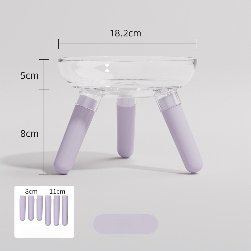 Μπολ φαγητού και ποτίσματος για γάτες και σκύλους, διαφανές γυάλινο μπολ, αυτόματη σίτιση, κατασκευή από πλαστικό και γυαλί