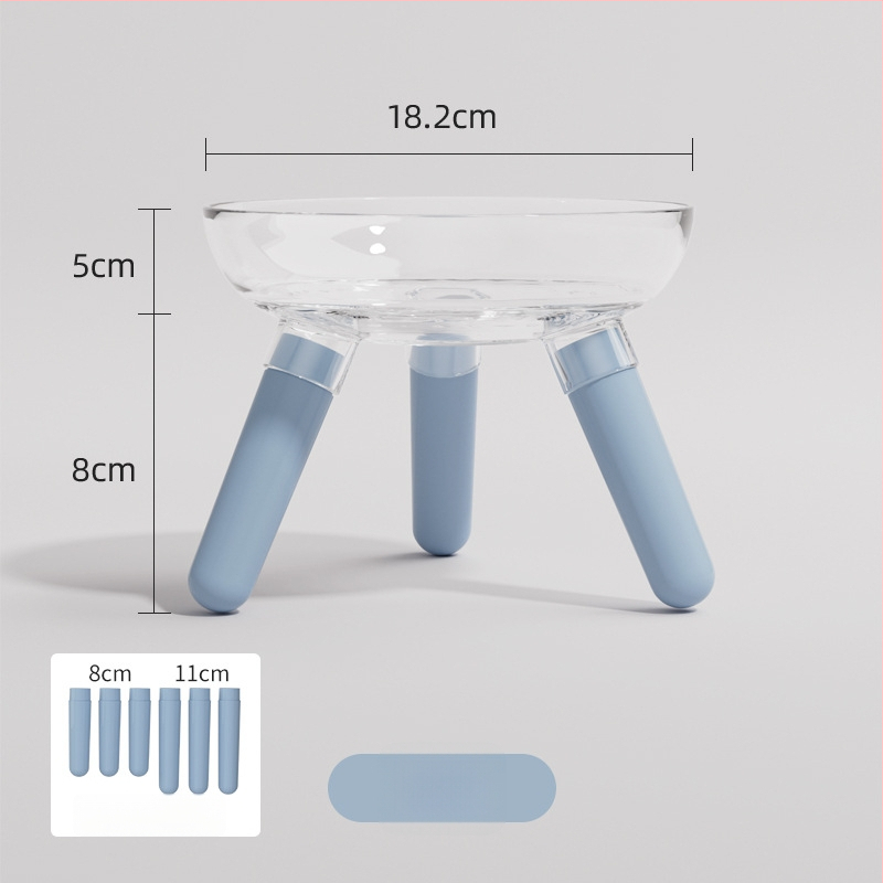 Μπολ φαγητού και ποτίσματος για γάτες και σκύλους, διαφανές γυάλινο μπολ, αυτόματη σίτιση, κατασκευή από πλαστικό και γυαλί