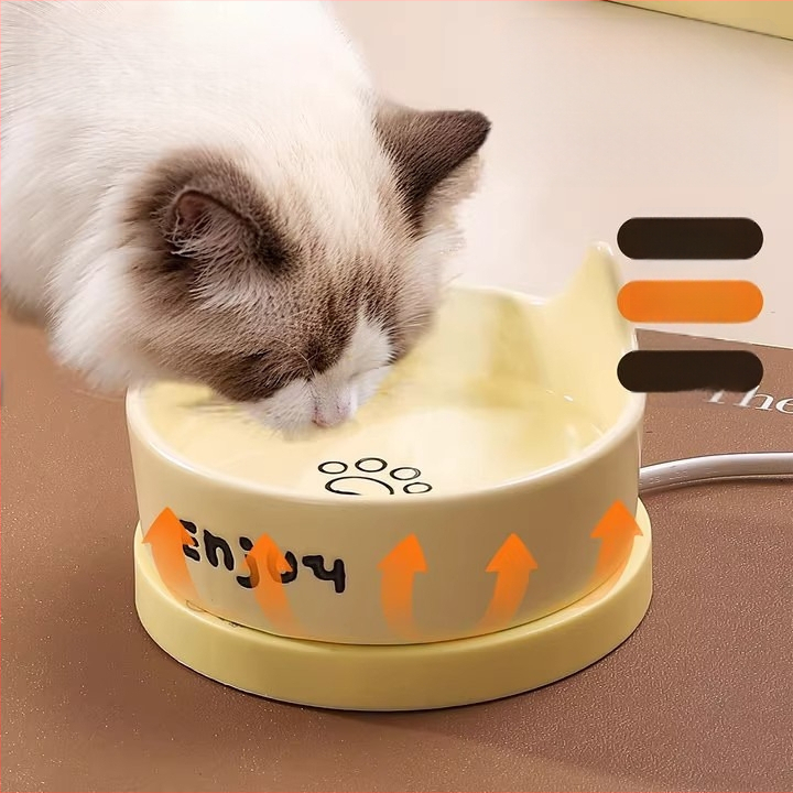 Κεραμικός μονωμένος διανομέας νερού για γάτες με σταθερή θερμοκρασία, χωρίς ευφυείς λειτουργίες