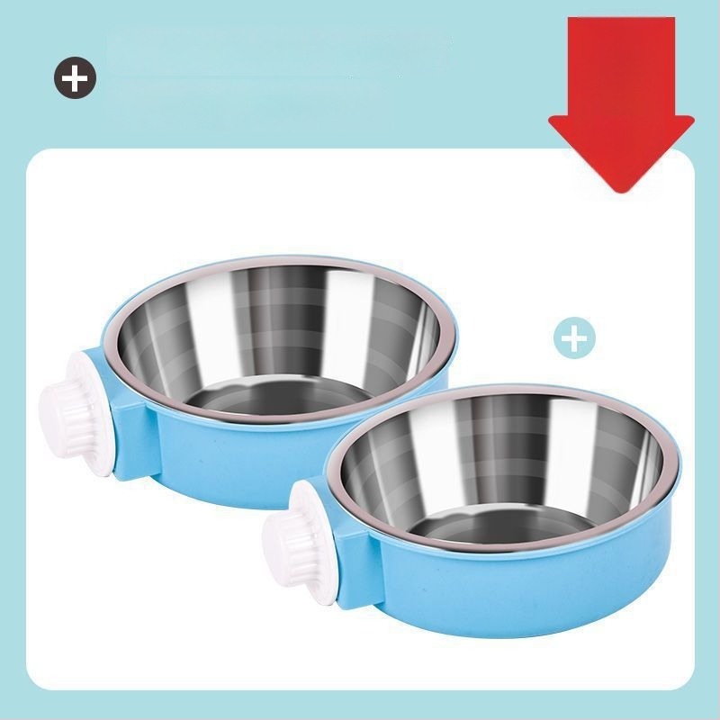 Μπολ φαγητού και ποτού για γάτες από ανοξείδωτο ατσάλι με κρεμάμενο σχεδιασμό