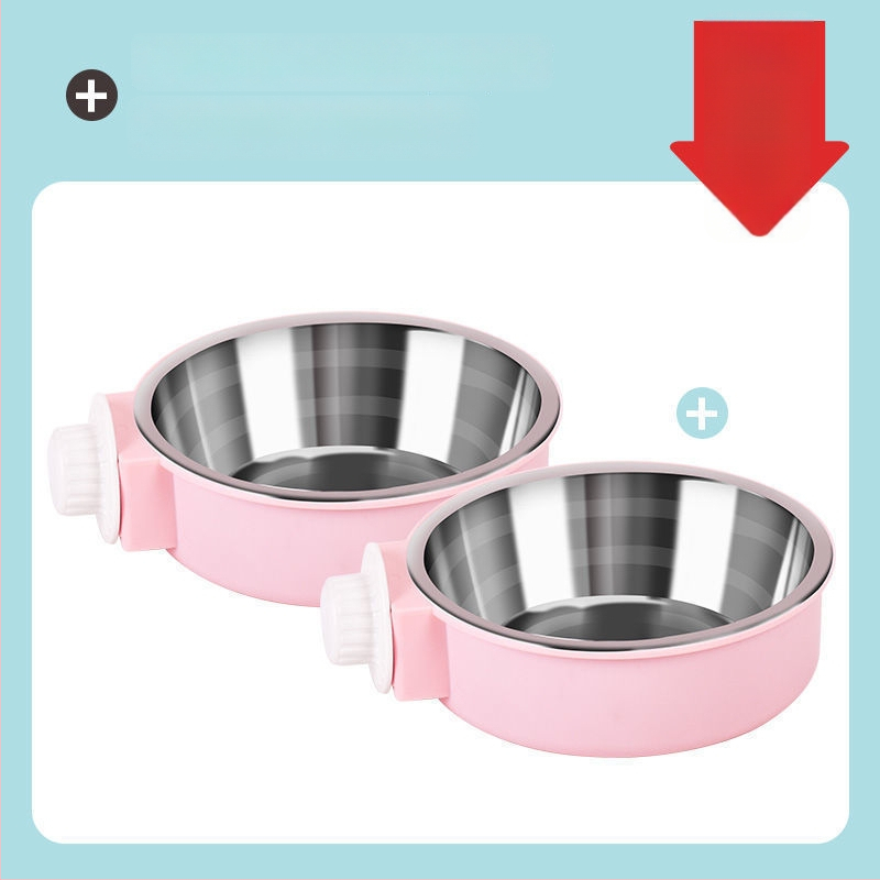 Μπολ φαγητού και ποτού για γάτες από ανοξείδωτο ατσάλι με κρεμάμενο σχεδιασμό