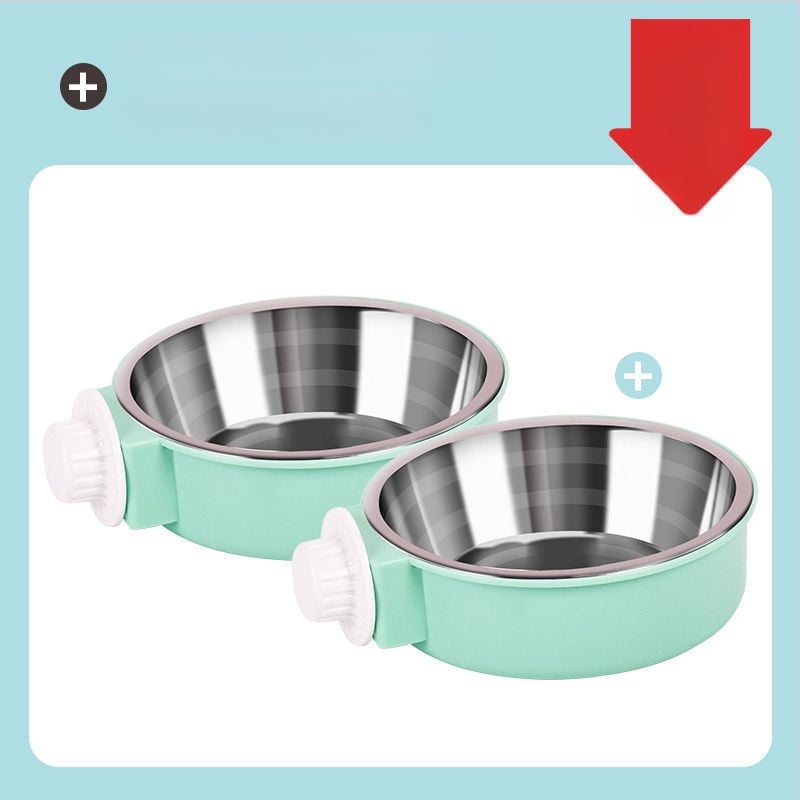 Μπολ φαγητού και ποτού για γάτες από ανοξείδωτο ατσάλι με κρεμάμενο σχεδιασμό