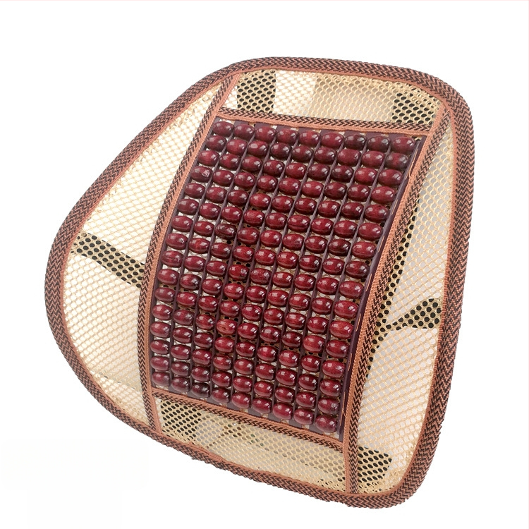 Auto jostas atbalsta spilvens ar koka pērlītēm – Kaixiang, pildījums no koka pērlītēm, raksts Ķīnas mezglu ar labvēlīgu zīmi