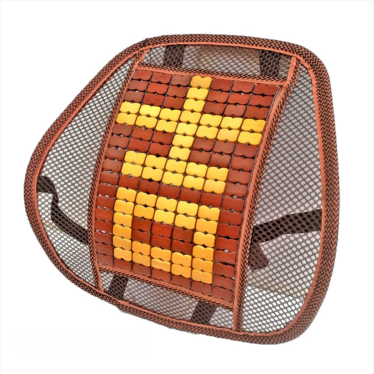 Auto jostas atbalsta spilvens ar koka pērlītēm – Kaixiang, pildījums no koka pērlītēm, raksts Ķīnas mezglu ar labvēlīgu zīmi