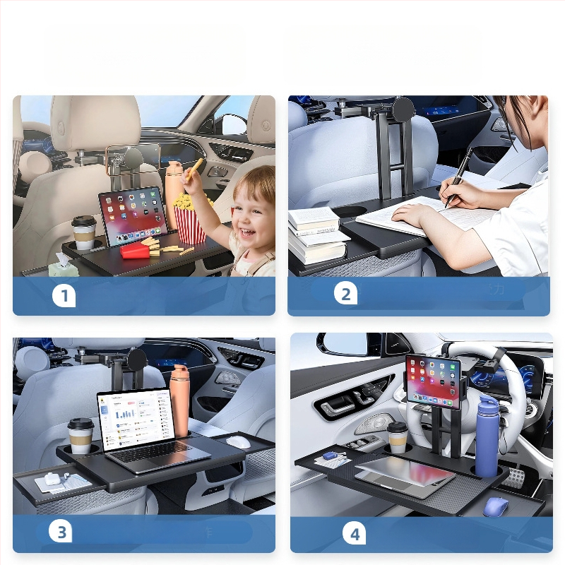 Waytogrow Automobilinis stalėlis – ABS, neslidus, sulankstomas stalas su pasukamu daugiakryptiniu funkcionalumu, Sieninis tvirtinimas, Universalus suderinamumas