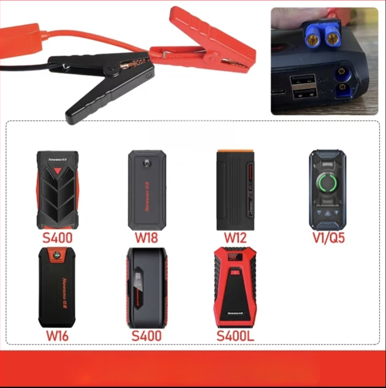 Auto ārkārtas iedarbināšanas klemmi, akumulatora pozitīvajam un negatīvajam polam, no plastmasas