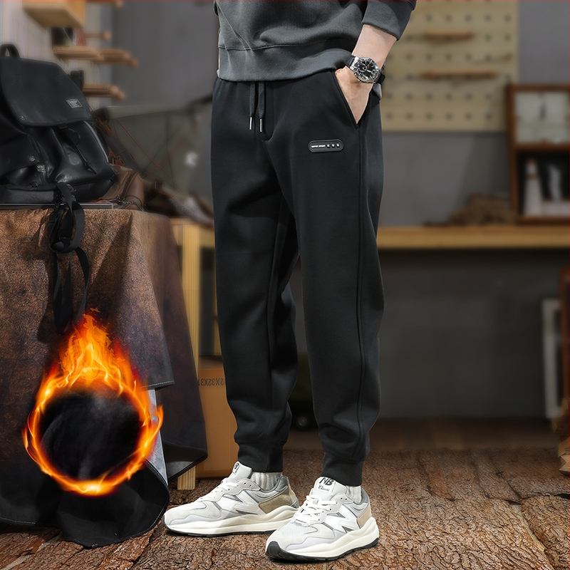 Crne muške jogger hlače, 2025 jesen, američki stil, casual nošenje