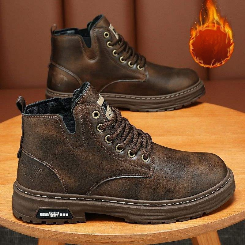 Vīriešu Martin zābaki – augsts tops, ikdienas stila, ūdensizturīgi, viegli un izturīgi, augšējā daļa no mikrošķiedras ādas un gumijas zole