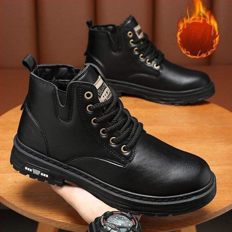 Vīriešu Martin zābaki – augsts tops, ikdienas stila, ūdensizturīgi, viegli un izturīgi, augšējā daļa no mikrošķiedras ādas un gumijas zole