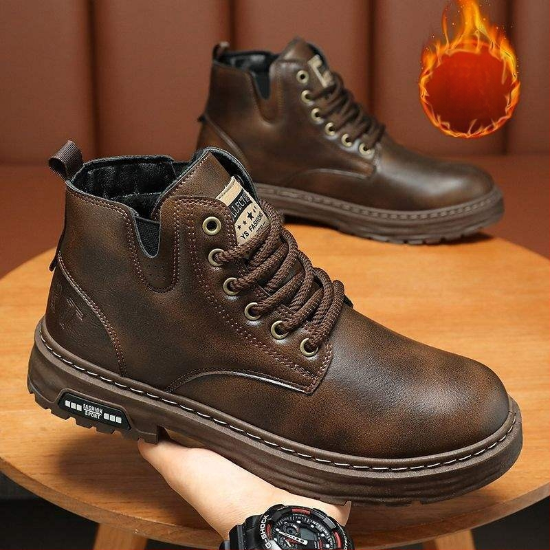 Vīriešu Martin zābaki – augsts tops, ikdienas stila, ūdensizturīgi, viegli un izturīgi, augšējā daļa no mikrošķiedras ādas un gumijas zole