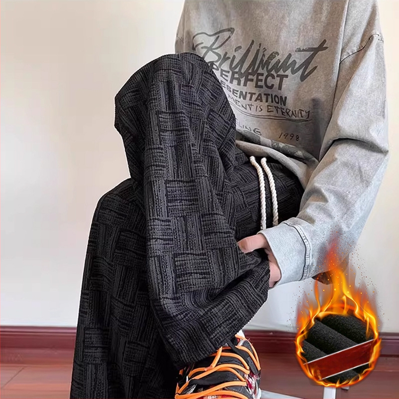 Rácsmintás egyenes nadrág, középmagasságú derék, japán friss stílus, anyag: kevert kémiai rostok, nyár 2025