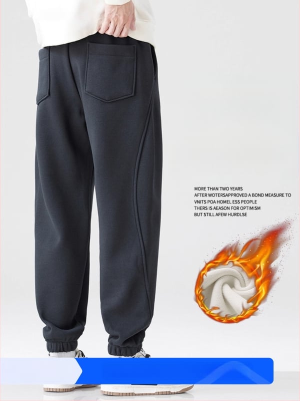 Meeste sportpüksid sirge lõikega, keskmine vöökoht, mikroelastsus, paks materjal