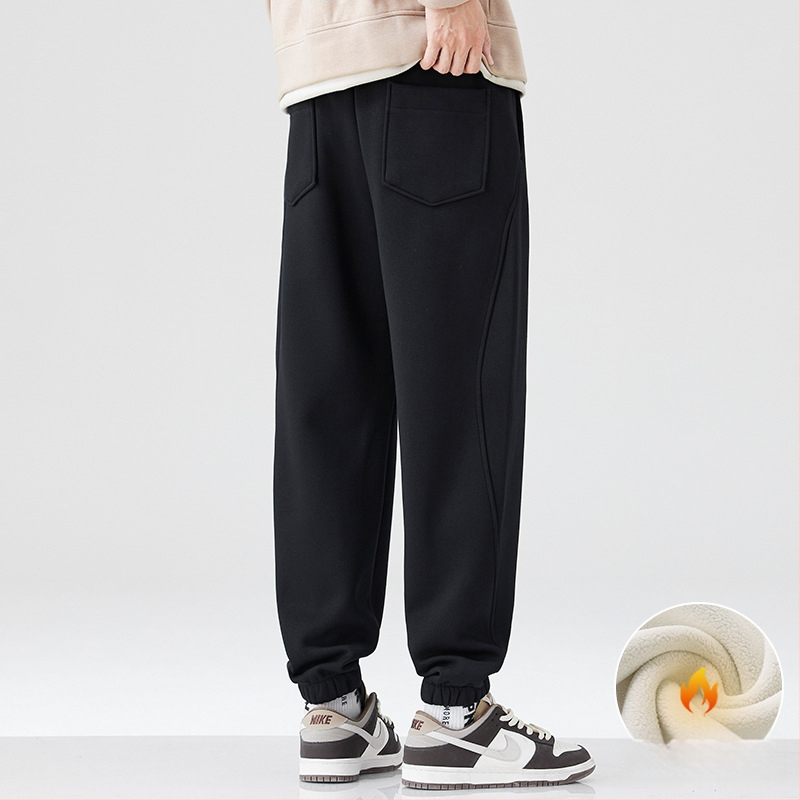 Meeste sportpüksid sirge lõikega, keskmine vöökoht, mikroelastsus, paks materjal