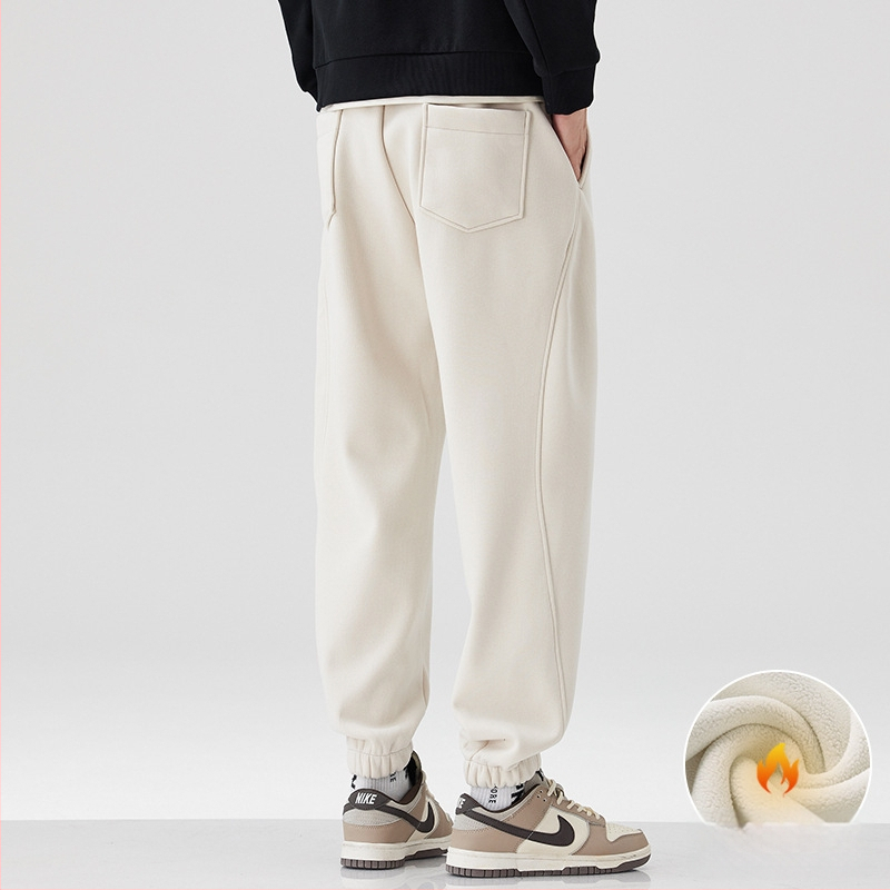 Meeste sportpüksid sirge lõikega, keskmine vöökoht, mikroelastsus, paks materjal