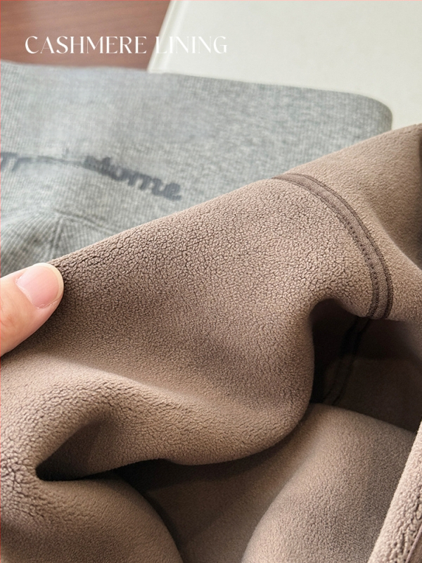 Naiste talveleggings - puuvill-Lycra segu, paks fleeces vooder, 9/10 pikkus, teksti muster 88082, põhikiht