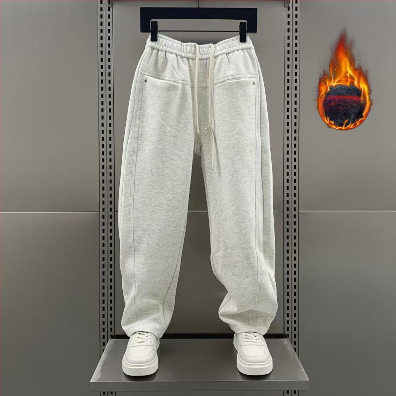 Egyenes szabású velveteen nadrág Cupro rostból, fleece belsővel, téli 2024