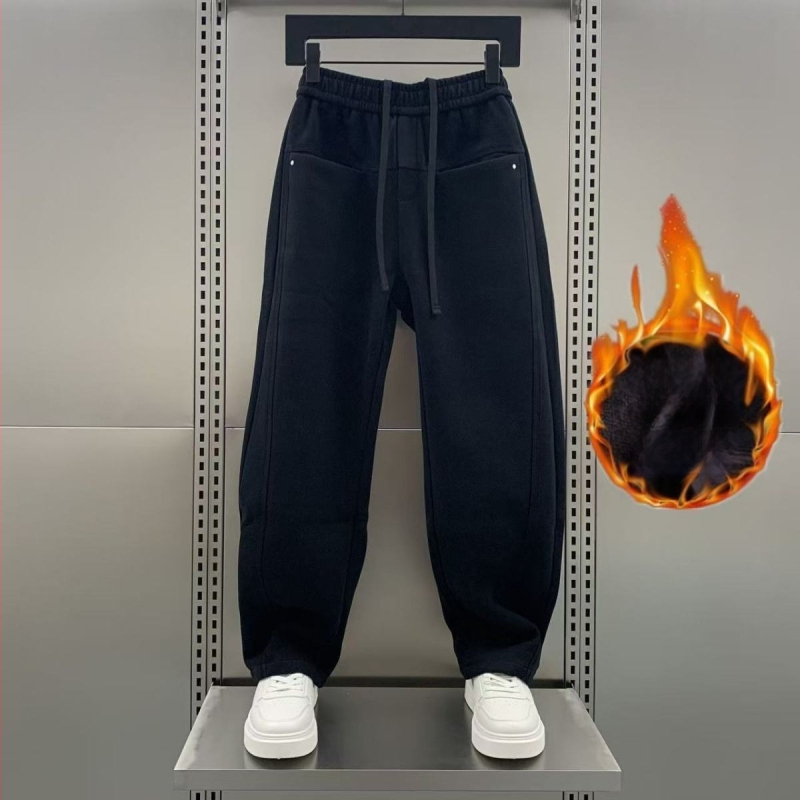 Egyenes szabású velveteen nadrág Cupro rostból, fleece belsővel, téli 2024