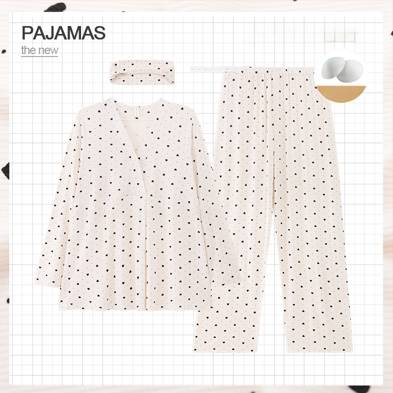 Grūtnieču nakts komplekts ar noņemamiem zīdīšanas spilventiem – trīsdaļīgs komplekts, modalais dzesējošais audums, 90–95% viskozes, V-veida kakla izgriezums