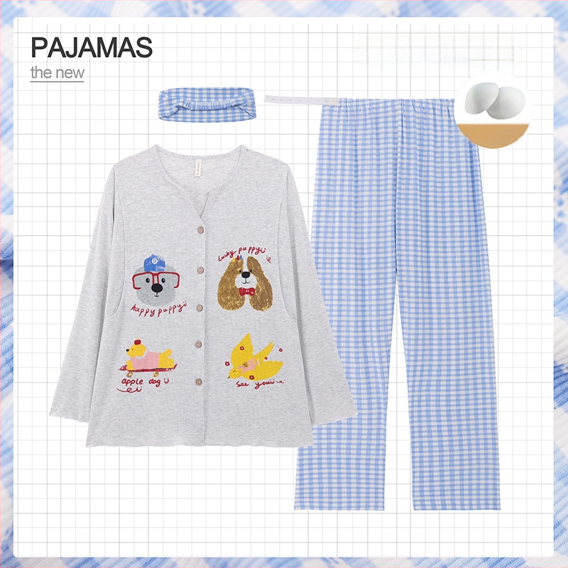 Grūtnieču nakts komplekts ar noņemamiem zīdīšanas spilventiem – trīsdaļīgs komplekts, modalais dzesējošais audums, 90–95% viskozes, V-veida kakla izgriezums