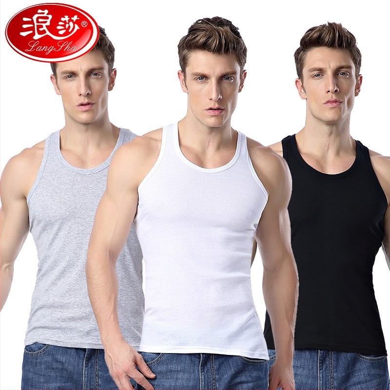 Vīriešu kokvilnas veste, 100% kokvilna, šaurs siluets, apaļš kakls, vasaras stils