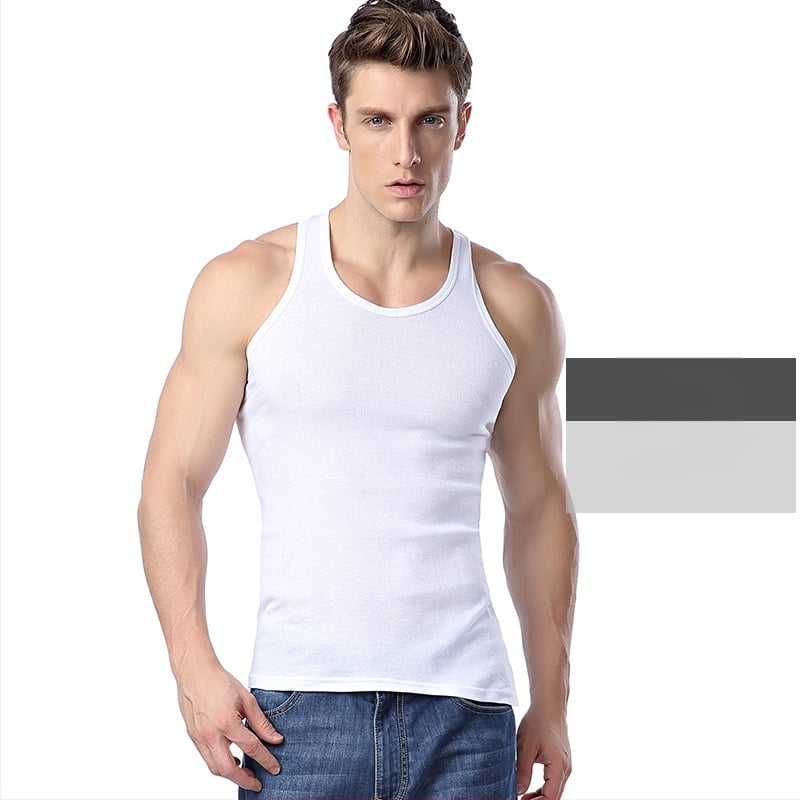 Vīriešu kokvilnas veste, 100% kokvilna, šaurs siluets, apaļš kakls, vasaras stils