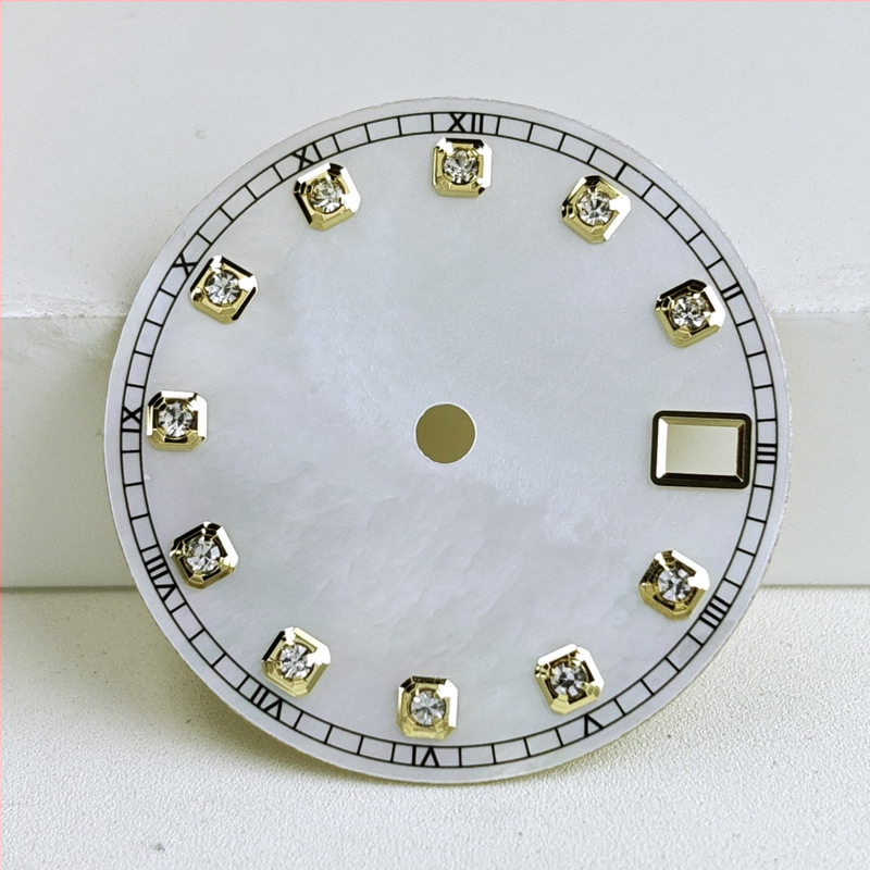 Seiko pulksteņa cipferblats, mātes pērlītes ar dimanta indikatoriem, saderīgs ar NH35/36 mehānismu