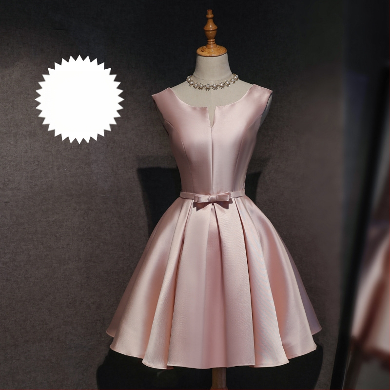 Pruutneitside kleit, lühikese mangas, Sling krae, Itaalia krae, Polyester Braze Dimension kangas, pulmapäevaks