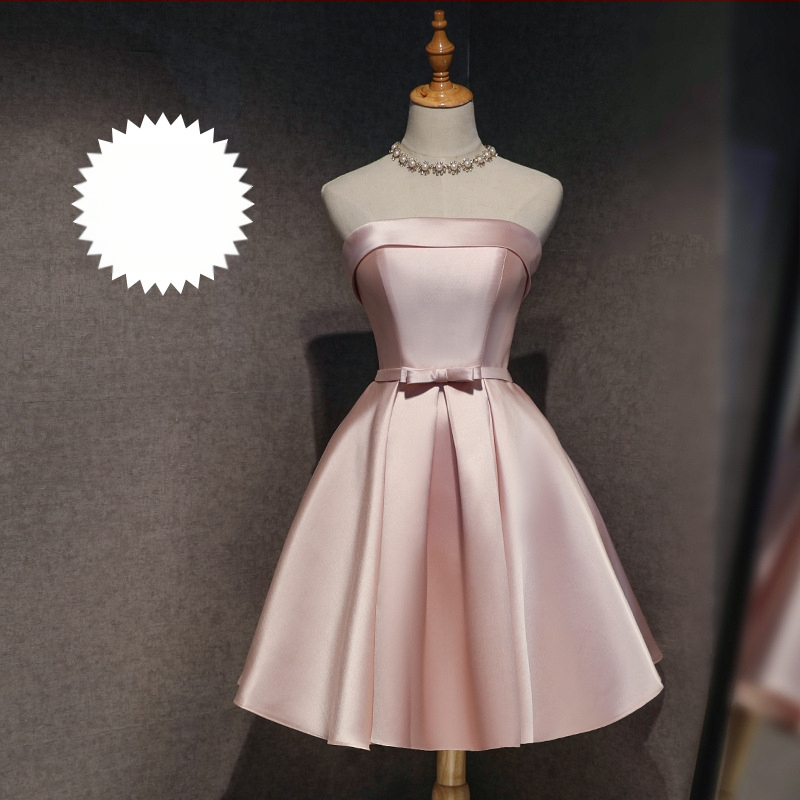 Pruutneitside kleit, lühikese mangas, Sling krae, Itaalia krae, Polyester Braze Dimension kangas, pulmapäevaks